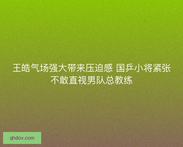 王皓气场强大带来压迫感 国乒小将紧张不敢直视男队总教练