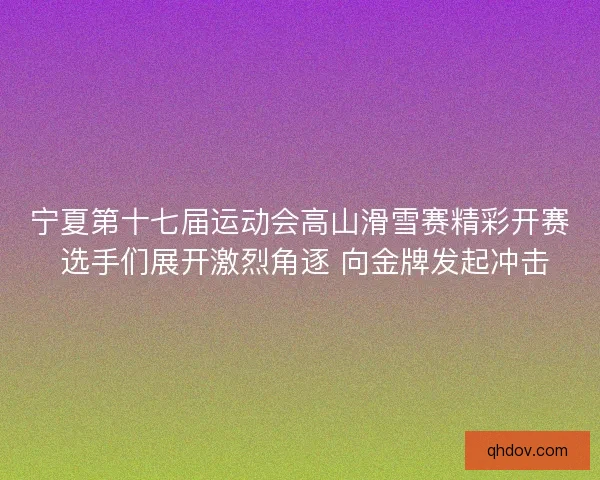 宁夏第十七届运动会高山滑雪赛精彩开赛 选手们展开激烈角逐 向金牌发起冲击